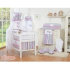 Babybettwäsche Set 11-tlg mit Himmel - Hängende Herzen lila gestreift 100x135 cm