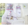 Babybettwäsche Set 11-tlg mit Himmel - Hängende Herzen lila gestreift 100x135 cm