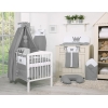 Babybett Bettwäsche Set 11-tlg mit Himmel - Little Prince/Princess anthrazit