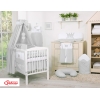 Babybett Bettwäsche Set 11-tlg mit Himmel - Little Prince/Princess grau