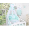 Babybett Bettwäsche Set 11-tlg mit Himmel - Little Prince/Princess minze