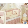 Bettwäscheset 11-tlg Mositonetz mit Stange für Babybett 60x120cm - Bär mit Schleife braun