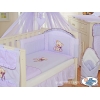 Baby Bettwäsche Set 11-tlg mit Mositonetz mit Himmelstange - Bär mit Schleife lila