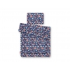 Baby Bettwäsche Set 2-tlg 75x100m - Fuchsfamilie auf Blau