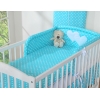 Bettwäsche Set 2-tlg für Kinderbett 60x120cm und 70x140cm - Hängende Herzen Türkis-Punktemuster