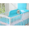 Bettwäsche Set 2-tlg für Kinderbett 60x120cm und 70x140cm - Hängende Herzen Türkis-Punktemuster