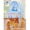 Bettwäsche für Stubenwagen Set Blau für Junge