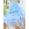 Blau Bettwäsche Set 2-tlg für Stubenwagen Stickerei Bär mit Schleife