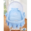 Blau Bettwäsche Set 2-tlg für Stubenwagen mit Stickerei