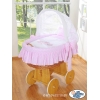 Bettwäsche Set 2-tlg für Stubenwagen mit Stickerei Eulen Rosa