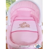 Bettwäsche für Bollerwagen Set 2-tlg Rosa mit Stickerei Bär