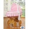 Bettwäsche für Bollerwagen Set 2-tlg Rosa mit Stickerei Bär