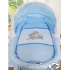 Bettwäsche Set für Stubenwagen 2-tlg Blau mit Stickerei Bär