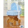 Bettwäsche Set für Stubenwagen 2-tlg Blau mit Stickerei Bär