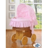 Bettwäsche für Stubenwagen mit Bär Stickerei Rosa