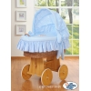 Bettwäsche für Stubenwagen mit Bär Stickerei Blau