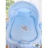 Bettwäsche für Stubenwagen mit Bär Stickerei Blau