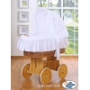 Weiße Bettwäsche Set für Stubenwagen Stickerei Bär