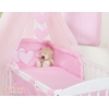 Baby Bettwäsche Rosa 5-tlg mit Moskitonetz - Hängende Herzen