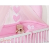 Baby Bettwäsche Rosa 5-tlg mit Moskitonetz - Hängende Herzen