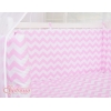 Bettwäsche Set 6tlg für Beistellbett FABIO - Basic chevron rosa