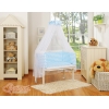 Bettwäsche Set 6tlg für Beistellbett FABIO - Basic Zick-Zack - blau