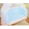 Bettwäsche Set 6tlg für Beistellbett FABIO - Basic Zick-Zack - blau