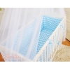 Bettwäsche Set 6tlg für Beistellbett FABIO - Basic Zick-Zack - blau