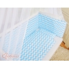 Bettwäsche Set 6tlg für Beistellbett FABIO - Basic Zick-Zack - blau