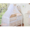 Bettwäsche Set Babybett 11-tlg mit Moskitonetz - Hängende Herzen Beige-Punktemuster