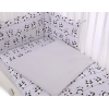 Bettwäsche Set für Babybett 3-tlg -  Panda grau