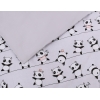 Bettwäsche Set für Babybett 3-tlg -  Panda grau