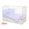 Bettwäsche Set für Babybett 3-tlg -  Sternen grau -blau