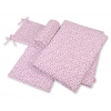 Bettwäsche Set für Babybett 3-tlg  - weiß-weinrot Sternchen