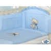 Bettwäsche Set für Babybett 3-tlg - Bär mit Schleife blau