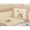 Bettwäsche Set für Babybett 3-tlg - Bär mit Schleife braun