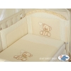 Bettwäsche Set für Babybett 3-tlg - Bär mit Schleife creme