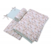 Bettwäsche Set für Babybett 3-tlg - beige  Blätter