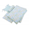Bettwäsche Set für Babybett 3-tlg - blaue Schmetterlinge