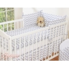 Bettwäsche Set für Babybett 3-tlg - Chevron grau