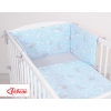 Bettwäsche Set für Babybett 3-tlg - doppelseitig - blaue Hasen/grau