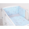 Bettwäsche Set für Babybett 3-tlg - doppelseitig - blaue Hasen/grau