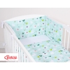 Bettwäsche Set für Babybett 3-tlg - doppelseitig - Lamas minze/weiß