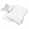Bettwäsche Set für Babybett 3-tlg - doppelseitig - Mini Sternchen grau/grau