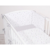 Bettwäsche Set für Babybett 3-tlg - doppelseitig - Mini Sternchen grau/grau