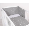 Bettwäsche Set für Babybett 3-tlg - doppelseitig - mini Sternchen weiß/wiess