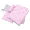 Bettwäsche Babybett Rosa Grau Hasen