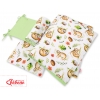 Bettwäsche Set für Babybett 3-tlg - doppelseitig - sloths  beige/grün