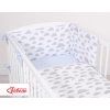 Bettwäsche Set für Babybett 3-tlg - doppelseitig - Wolken grau/blau