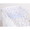 Bettwäsche Set für Babybett 3-tlg - doppelseitig - Wolken grau/blau